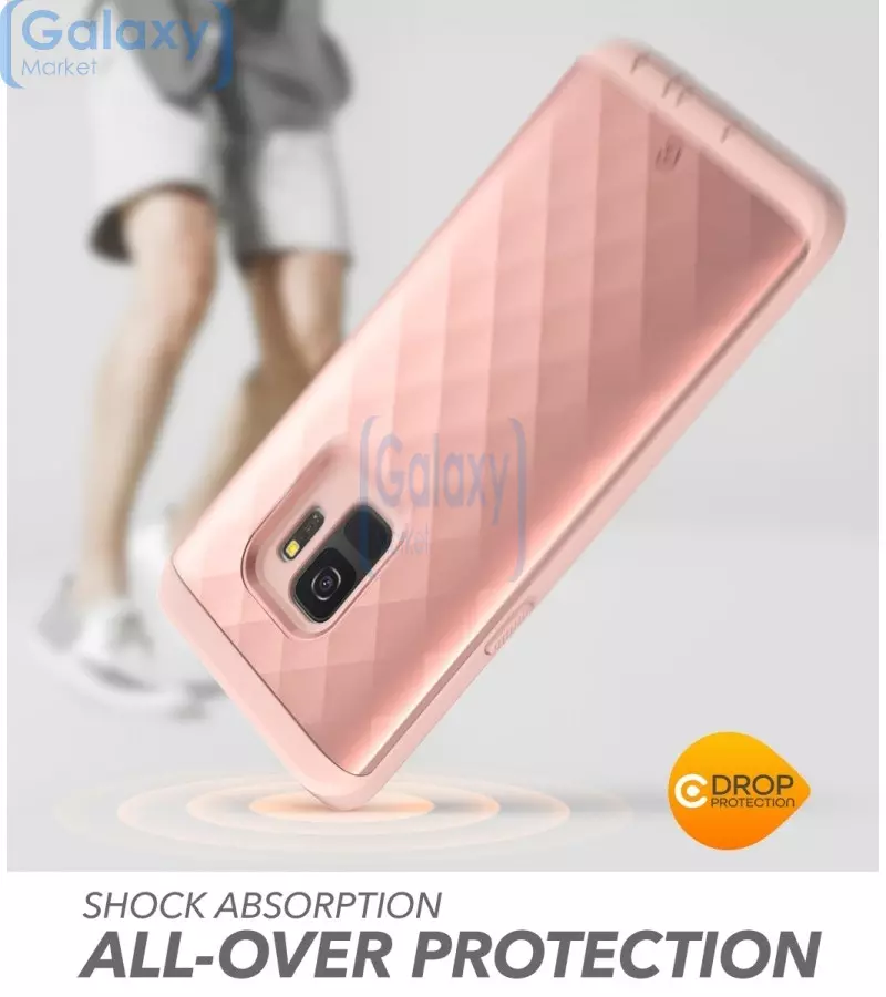 Чехол бампер Clayco Hera Full-Body Case with Screen Protector для Samsung Galaxy S9 Rose Gold (Розовое золото)