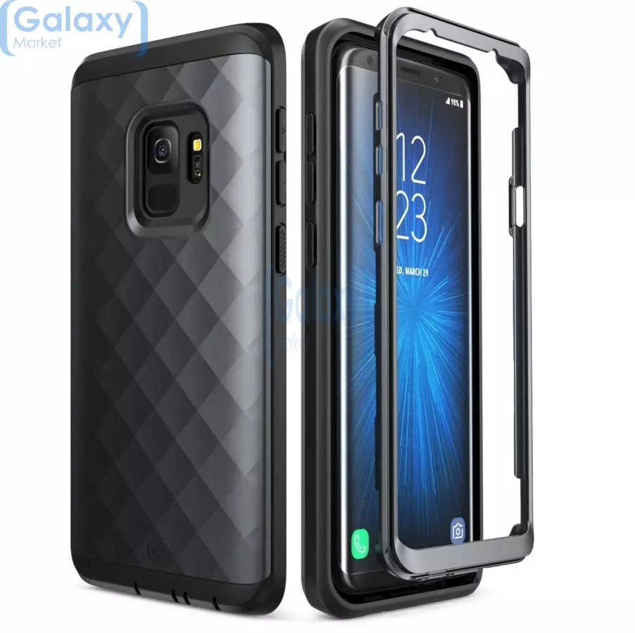Чехол бампер Clayco Hera Full-Body Case with Screen Protector для Samsung Galaxy S9 Plus Black (Черный)
