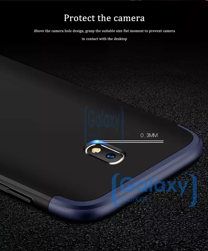 Чехол бампер GKK Dual Armor Case для Samsung Galaxy J5 2017 J530 Black\Blue (Черный/Синий)