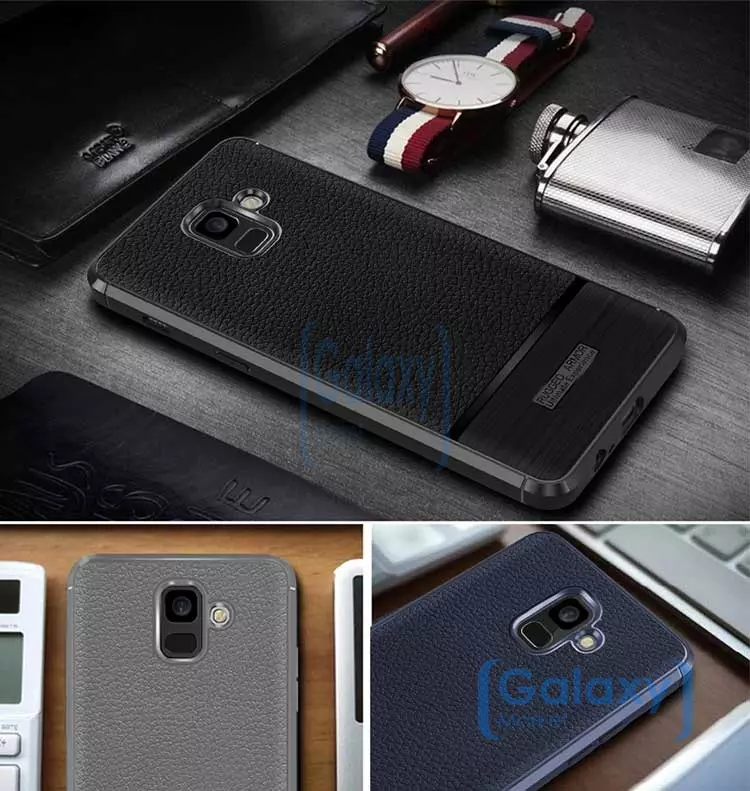 Чехол бампер IDOOLS Leather Fit Case для Samsung Galaxy A6 2018 Red (Красный)