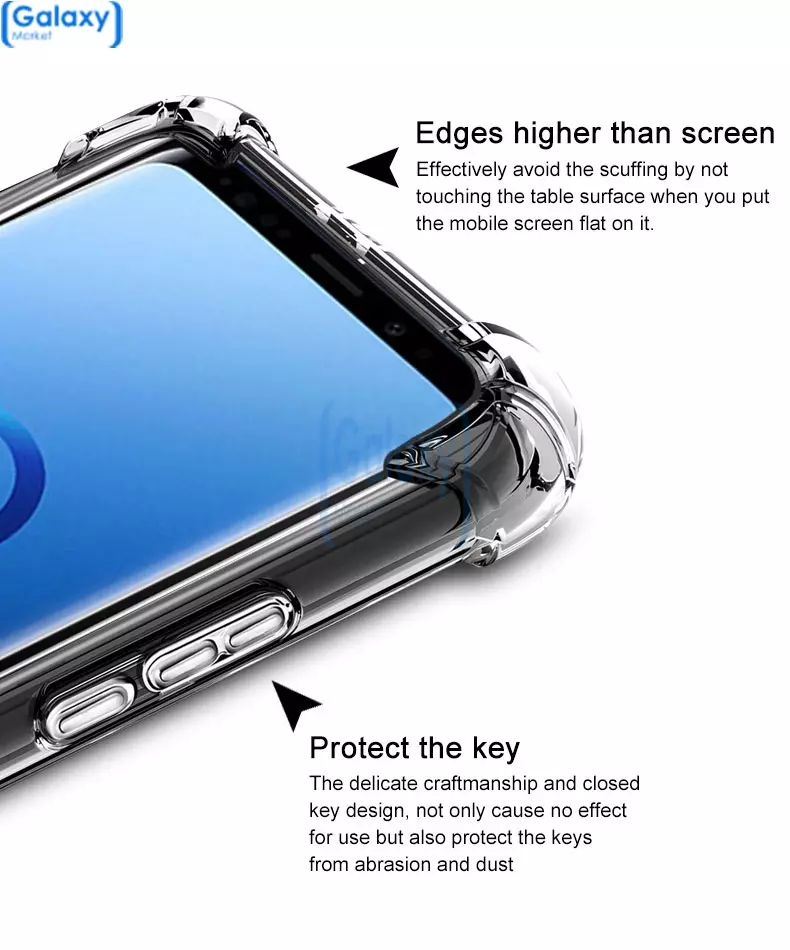 Чехол бампер Imak Shock-resistant Case для Samsung Galaxy S9 Transparent (Прозрачный)