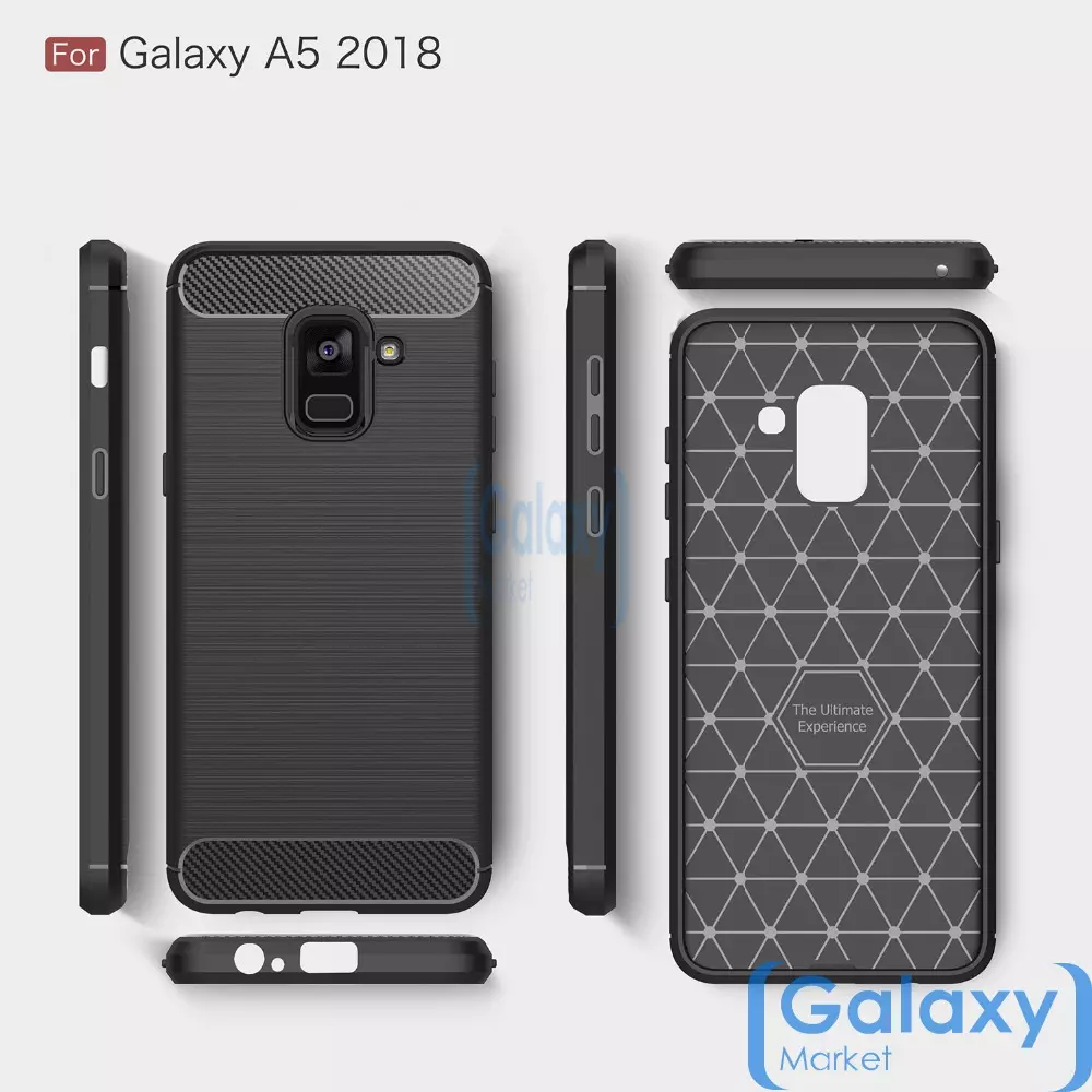 Чехол бампер Ipaky Carbon Fiber для Samsung Galaxy J4 2018 Gray (Серый)