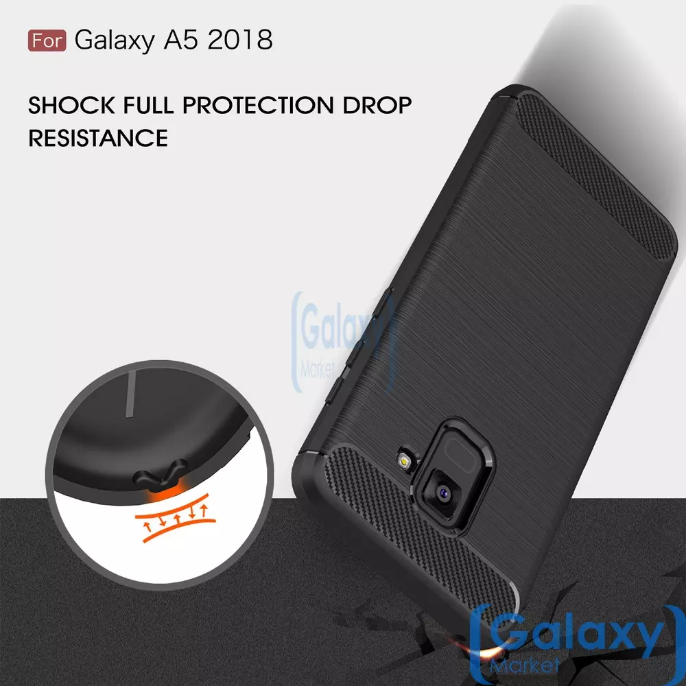 Чехол бампер Ipaky Carbon Fiber для Samsung Galaxy J4 2018 Blue (Синий)