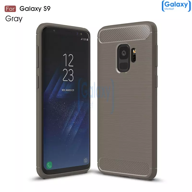 Чехол бампер Ipaky Carbon Fiber для Samsung Galaxy S9 Gray (Серый)