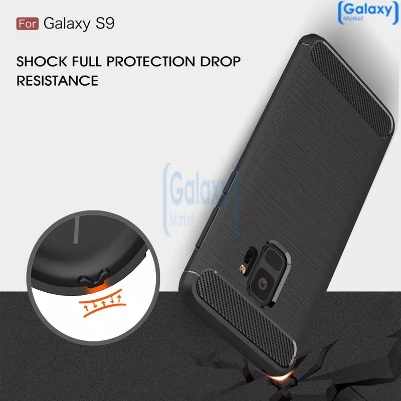 Чехол бампер Ipaky Carbon Fiber для Samsung Galaxy S9 Red (Красный)