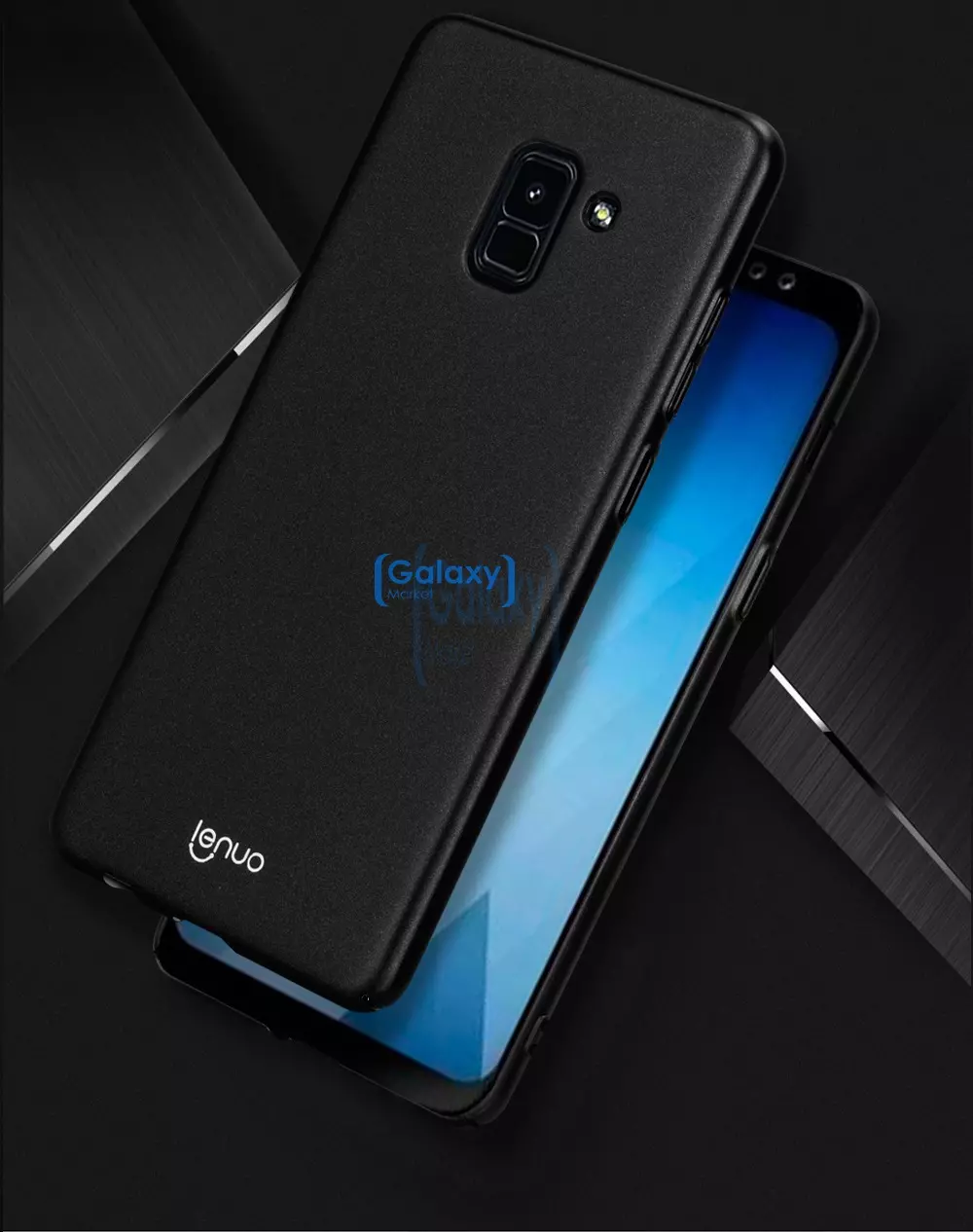 Чехол бампер Lenuo Matte Case для Samsung Galaxy A8 2018 Black (Черный)