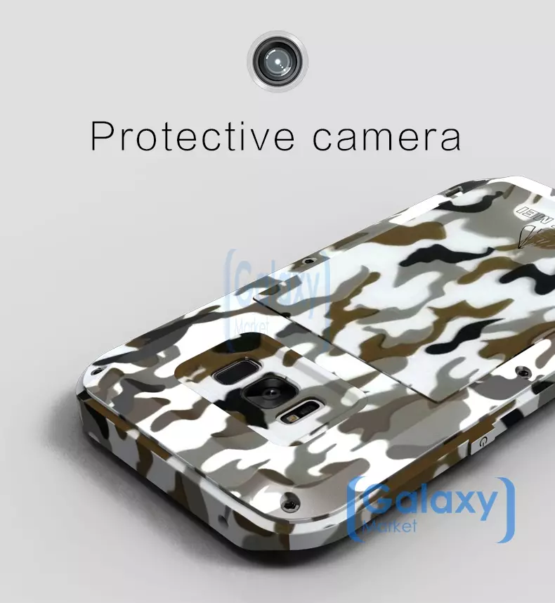 Противоударный металлический Чехол бампер Love Mei Camo Case для Samsung Galaxy S8 Desert (Пустыня)