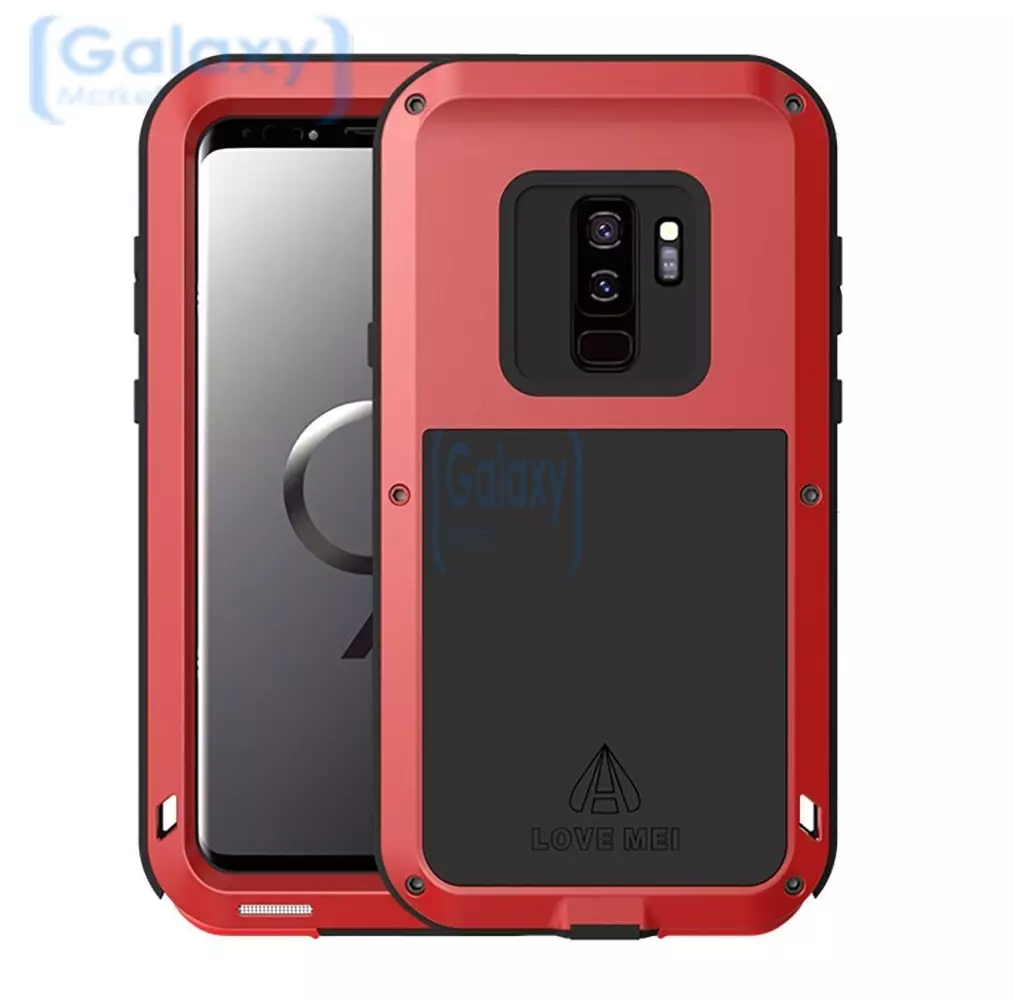 Противоударный металлический Чехол бампер Love Mei Powerful для Samsung Galaxy S9 Plus Red (Красный)