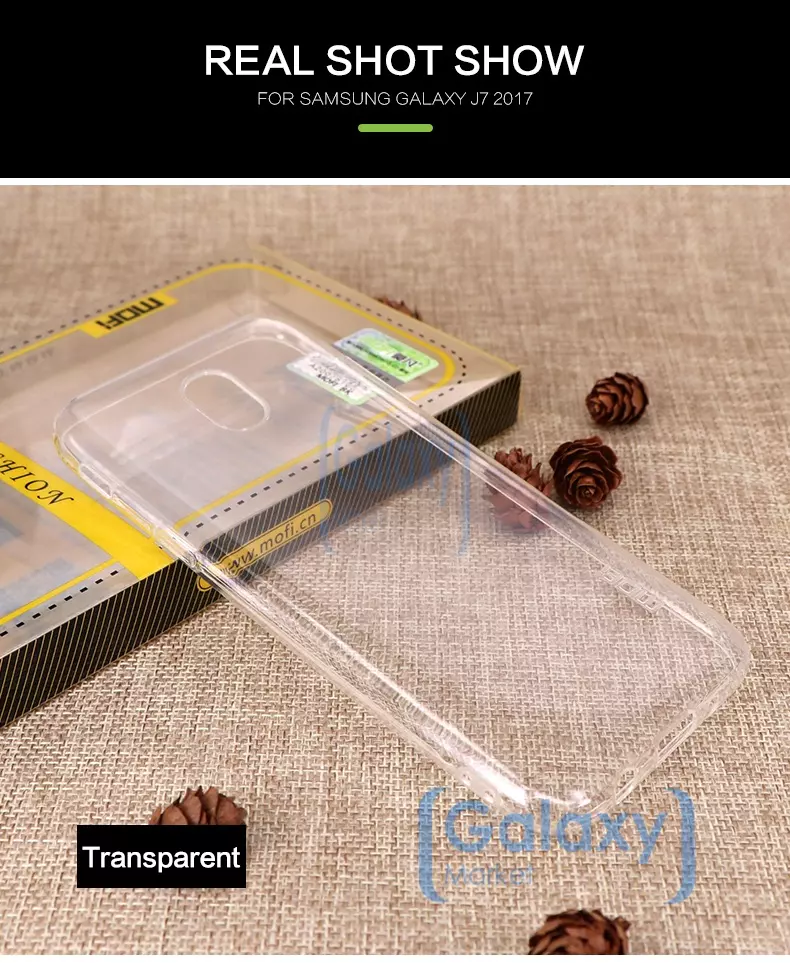 Чехол бампер Mofi Slim TPU для Samsung Galaxy J5 2017 J530 Transparent (Прозрачный)