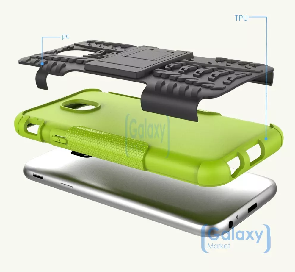 Чехол бампер Nevellya Case для Samsung Galaxy J7 2017 Green (Зеленый)