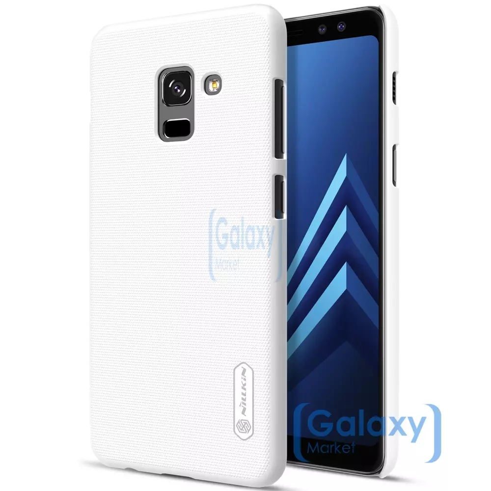Чехол бампер Nillkin Super Frosted Shield для Samsung Galaxy A8 Plus White (Белый)