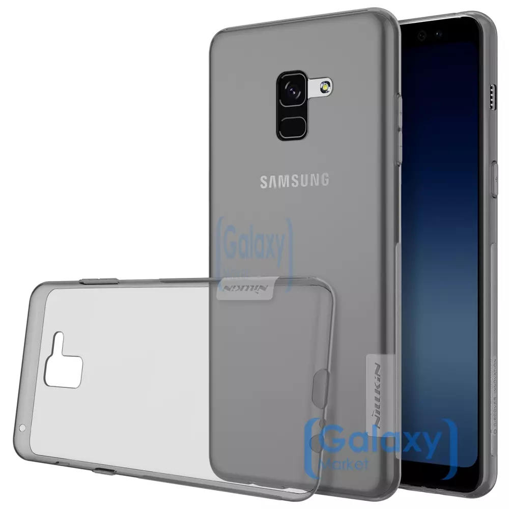 Чехол бампер Nillkin TPU Nature Case для Samsung Galaxy A8 Gray (Серый)