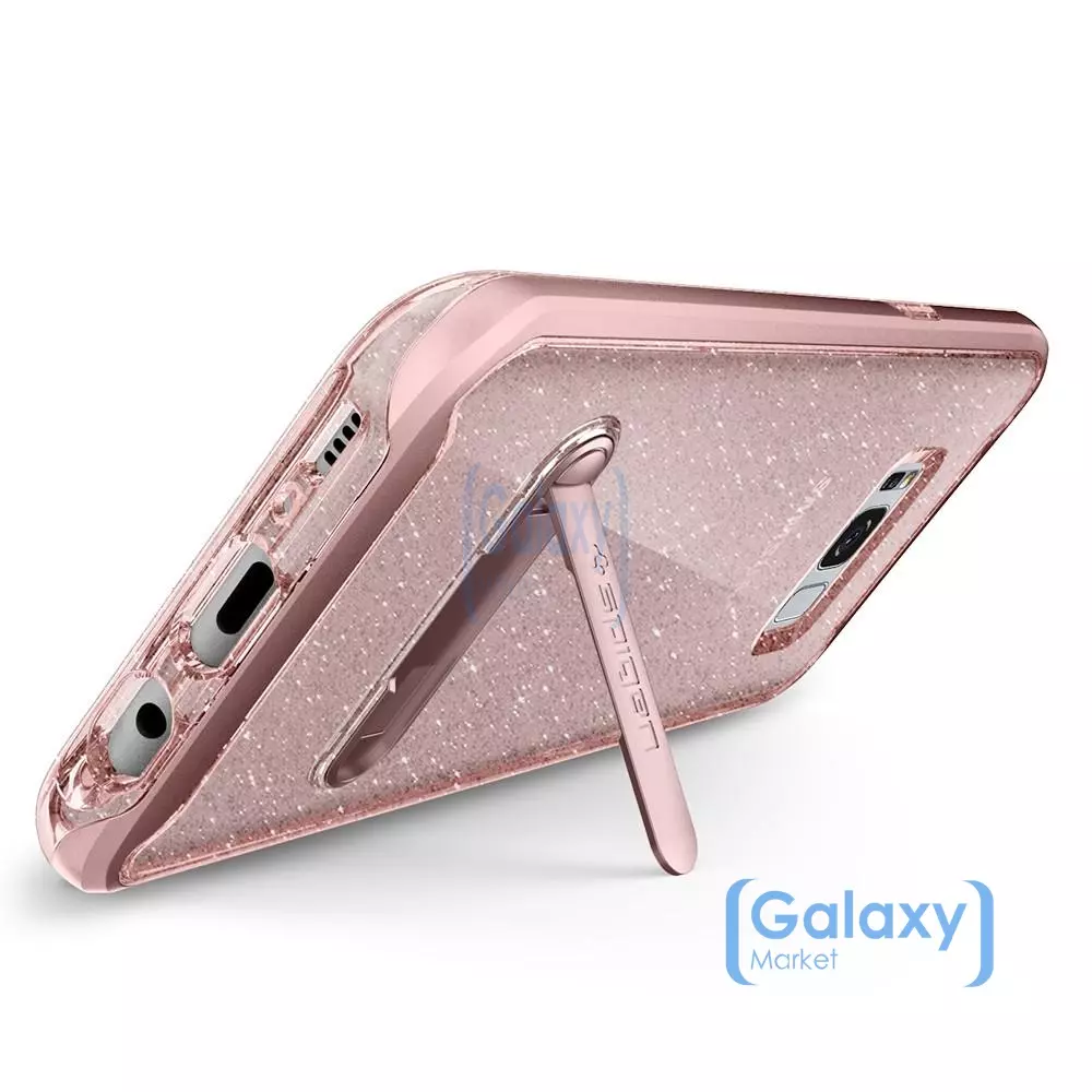 Чехол бампер Spigen Case Crystal Hybrid Glitter для Samsung Galaxy S8 Rose Quartz (Розовый кварц)
