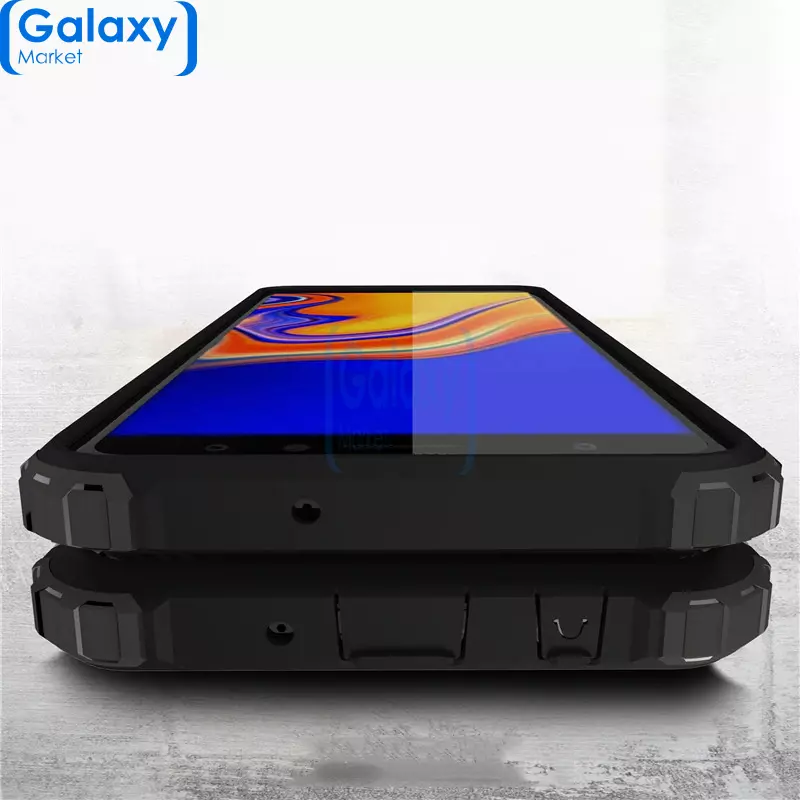 Чехол бампер Rugged Hybrid Tough Armor Case для Samsung Galaxy A7 (2018) Silver (Серебристый)