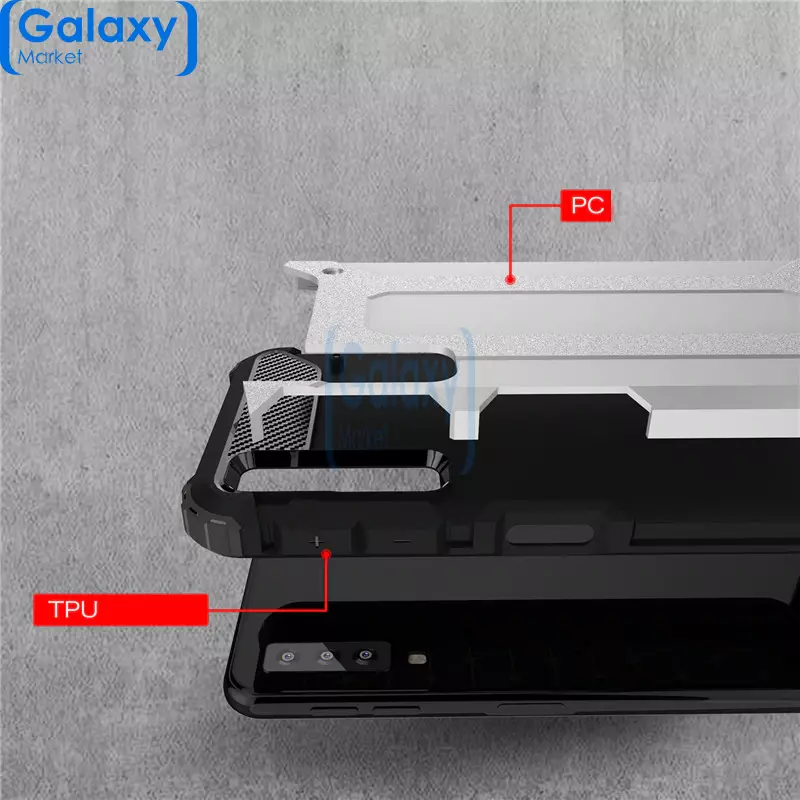Чехол бампер Rugged Hybrid Tough Armor Case для Samsung Galaxy A7 (2018) Red (Красный)