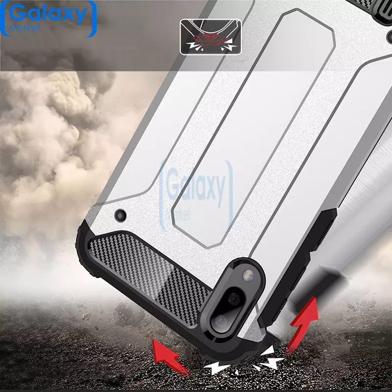 Чехол бампер Rugged Hybrid Tough Armor Case для Samsung Galaxy M10 (2019) White (Белый)