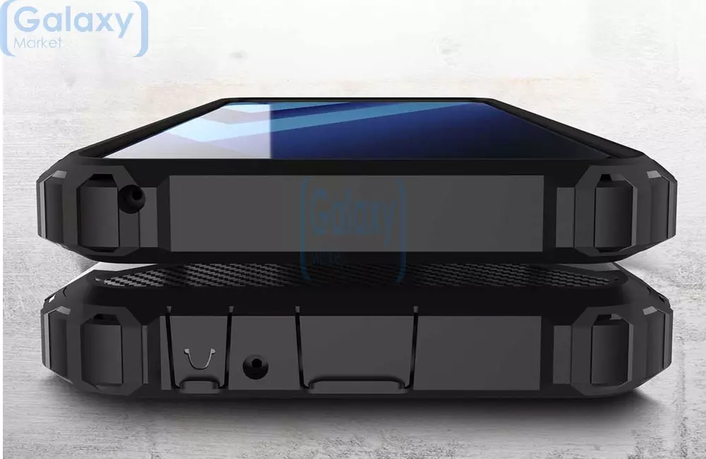 Чехол бампер Rugged Hybrid Tough Armor Case для Samsung Galaxy A8 Plus Black (Черный)