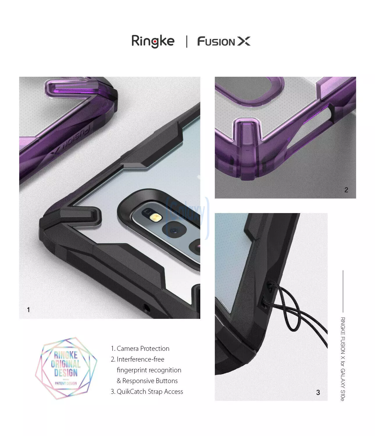 Чехол бампер Ringke Fusion-X Case для Samsung Galaxy S10e Lilac Purple (Лиловый)