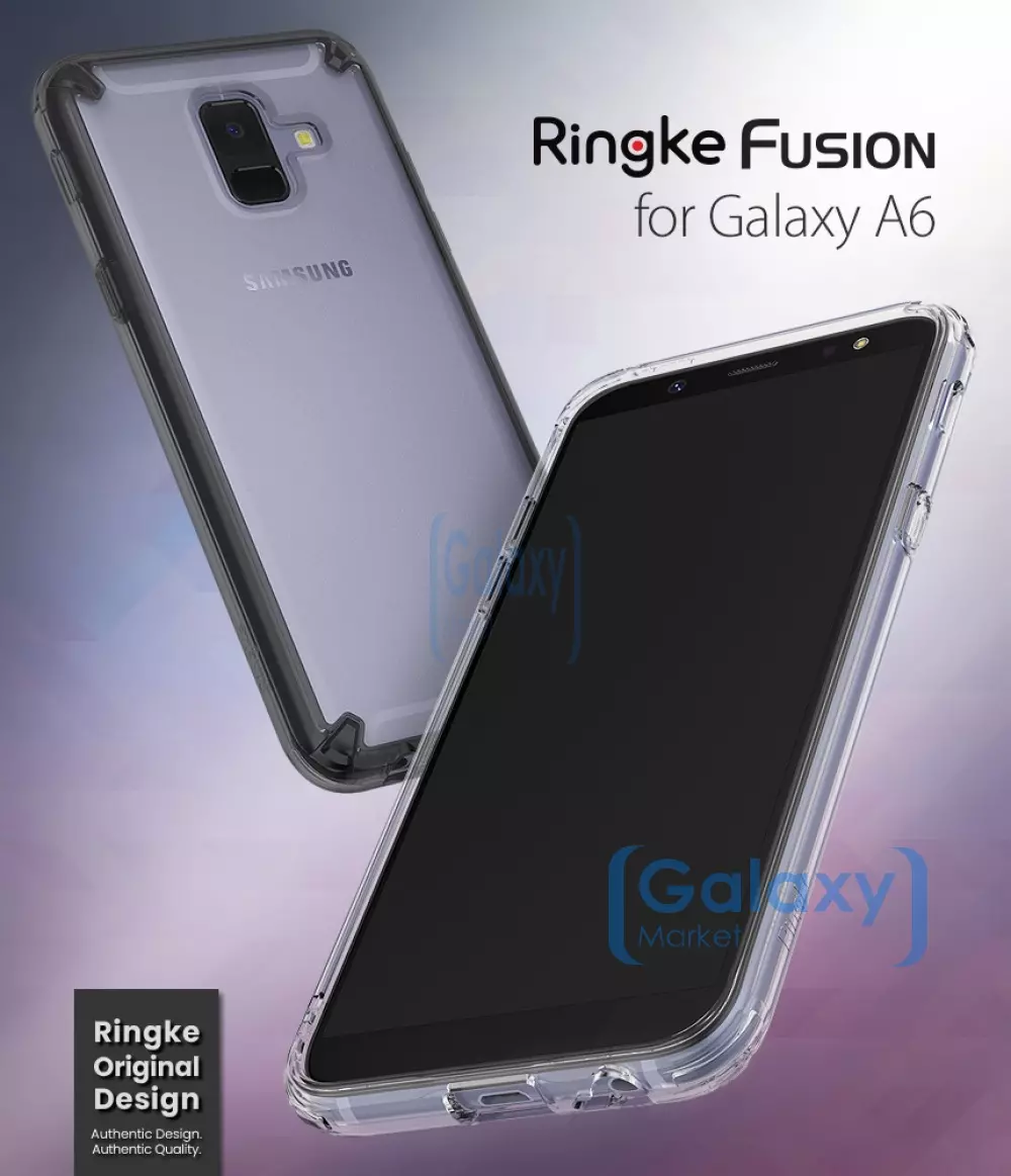 Чехол бампер Ringke Fusion Series для Samsung Galaxy A6 2018 Smoke Black (Дымчатый Черный)