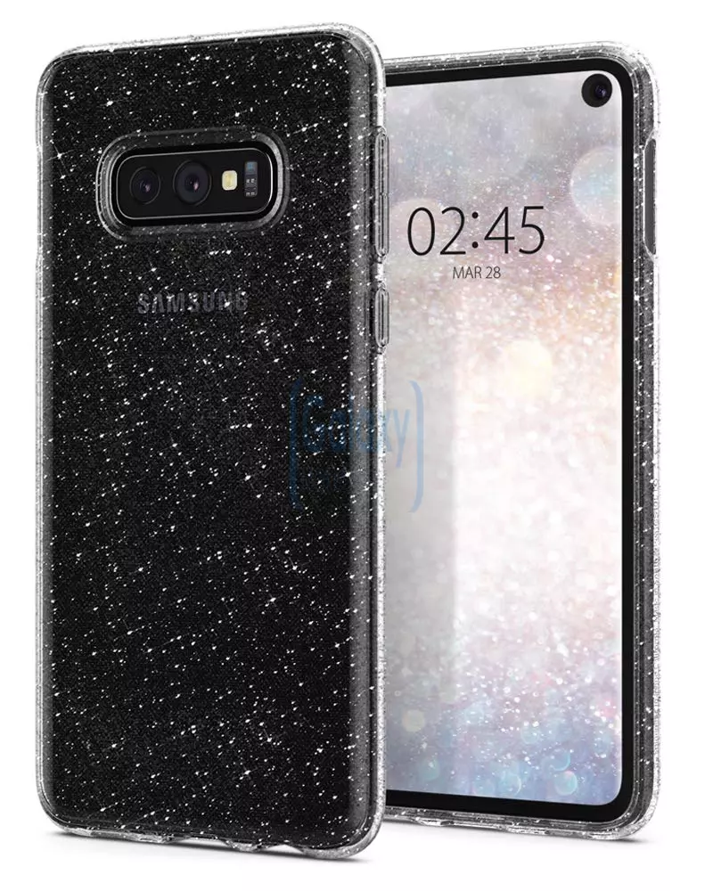 Чехол бампер Spigen Case Crystal Glitter Quartz для Samsung Galaxy S10е Crystal Clear (Прозрачный)