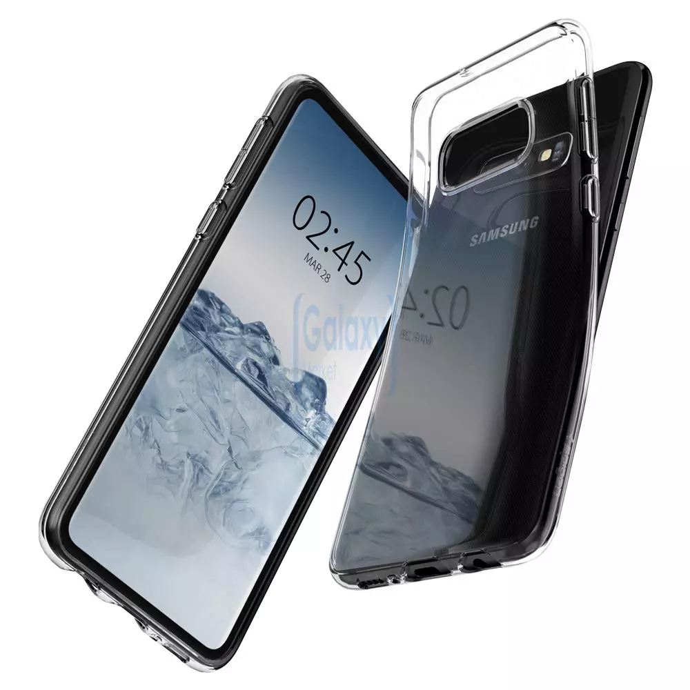 Чехол бампер Spigen Case Liquid Crystal Series для Samsung Galaxy S10e Crystal Clear (Прозрачный)