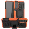 Противоударный чехол бампер Nevellya Case (встроенная подставка) для Samsung Galaxy S21 Ultra Orange (Оранжевый)