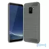 Чехол бампер iPaky Carbon Fiber для Samsung Galaxy A8 Plus 2018 A730F Grey (Серый)