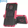 Противоударный чехол бампер Nevellya Case (встроенная подставка) для Samsung Galaxy A40 Pink (Розовый)
