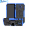 Противоударный чехол бампер Nevellya Case (встроенная подставка) для Samsung Galaxy J6 Prime Blue (Синий)