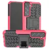 Противоударный чехол бампер для Samsung Galaxy S22 Nevellya Case (встроенная подставка) Pink (Розовый)