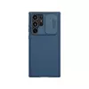 Противоударный чехол бампер Nillkin CamShield Pro (шторка на камеру) для Samsung Galaxy S22 Ultra Blue (Синий)