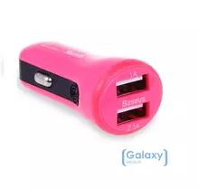 Автомобильная зарядка от прикуривателя Baseus Turbo Bullet Dual USB для Samsung, Apple, Hyawei, Asus, HTC, Meizu Hot pink (Малиновый)