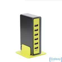 Зарядная станция Rock AC Chardger 8.0 A для смартфонов и телефонов от розетки 220В Grey +Yellow (Серый+Жёлтый)