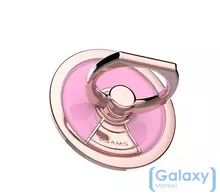 Алюминиевое кольцо-подставка USAMS 360 Rotation Aluminium Alloy Portable Holder для смартфонов и телефонов Pink (Розовый)