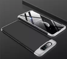 Чехол бампер GKK Dual Armor для Samsung Galaxy A80 Black\Silver (Черный\Серебристый)