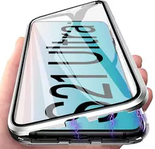 Чехол бампер Anomaly Magnetic 360 With Glass для Samsung Galaxy S21 Ultra Silver (Серебристый)
