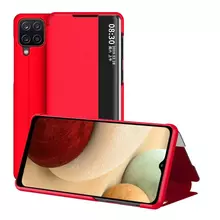 Чехол книжка Anomaly Smart Window для Samsung Galaxy A12 Red (Красный)