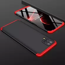 Чехол бампер GKK Dual Armor для Samsung Galaxy A12 Black\Red (Черный\Красный)