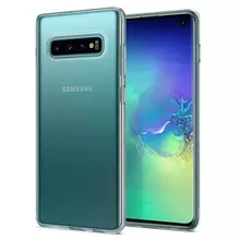Чехол бампер Spigen Case Liquid Crystal Series для Samsung Galaxy S10 Crystal Clear (Прозрачный)