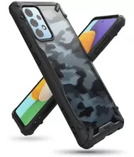 Чехол бампер Ringke Fusion-X Design для Samsung Galaxy A52 Camo Black (Камуфляж Черный)