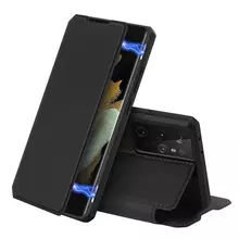 Чехол книжка Dux Ducis Skin X Series Magnetic Flip Case для Samsung Galaxy S21 Ultra Black (Черный)