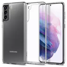 Чехол бампер Spigen Crystal Hybrid для Samsung Galaxy S21 Ultra Crystal Clear (Прозрачный) ACS02379