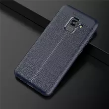 Чехол бампер Anomaly Leather Fit Case для Samsung Galaxy A8 plus Blue (Синий)