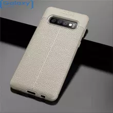 Чехол бампер Anomaly Leather Fit Series для Samsung Galaxy S10 Plus Gray (Серый)