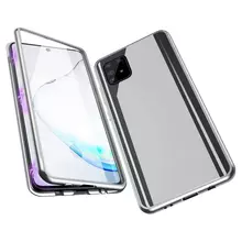 Чехол бампер для Samsung Galaxy Note 10 Lite Anomaly Magnetic 360 With Glass Silver (Серебристый)