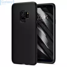 Чехол бампер Spigen Case Liquid Crystal Series для Samsung Galaxy S9 Plus Matte Black (Матовый черный)