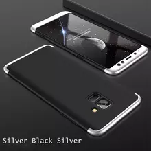 Чехол бампер GKK Dual Armor Case для Samsung Galaxy A6 2018 Black\Silver (Черный\Серебристый)