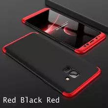 Чехол бампер GKK Dual Armor Case для Samsung Galaxy A8 2018 Black\Red (Черный\Красный)