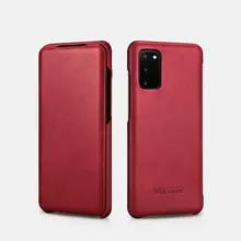 Чехол книжка c натуральной кожи I-Carer Luxury Curved Edge для Samsung Galaxy S20 Red (Красный)