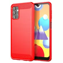 Чехол бампер Ipaky Carbon Fiber для Samsung Galaxy A52 / A52s Red (Красный)